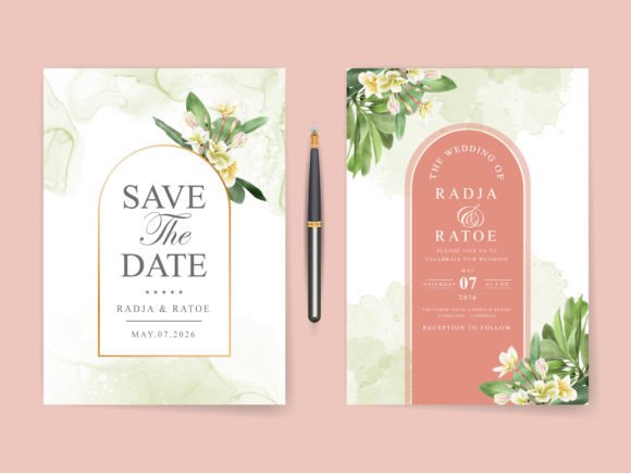 Download Plumeria Watercolor Wedding Invitations - Invitations Collection