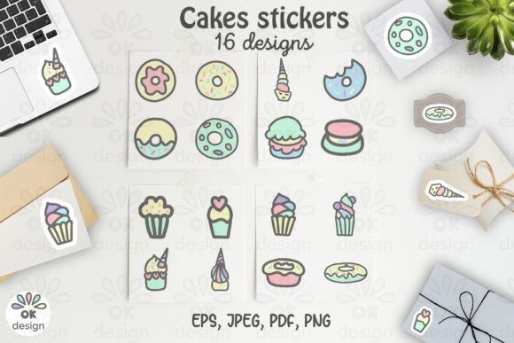 Download Cake Stickers. Printable 16 Sweet Design - Printable Collection