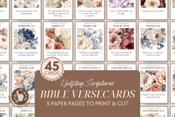 Download Printable Bible Verse Cards Set Florals - Premium Resources