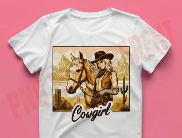 Download Cowgirl Horse Png, Retro Sublimations - Sublimations Collection